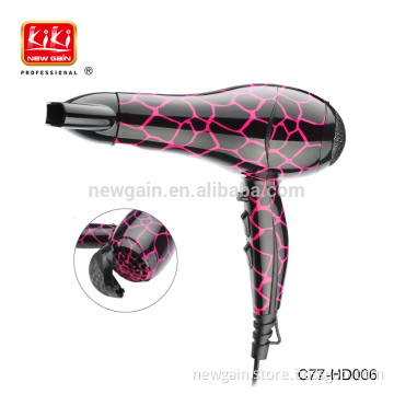1800W Super Silent Hair Dryer With An afro comb and a concentrator. Fashionable design DC Motor Professional Hair Dryer